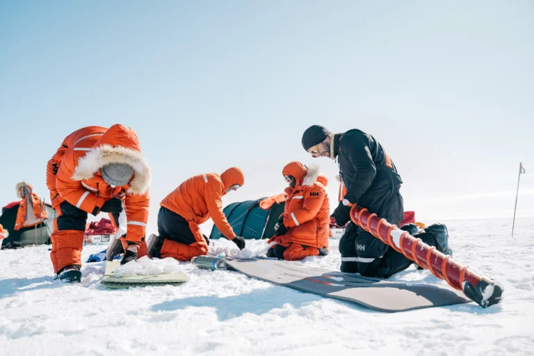 Snow base with scientists doing science stuff